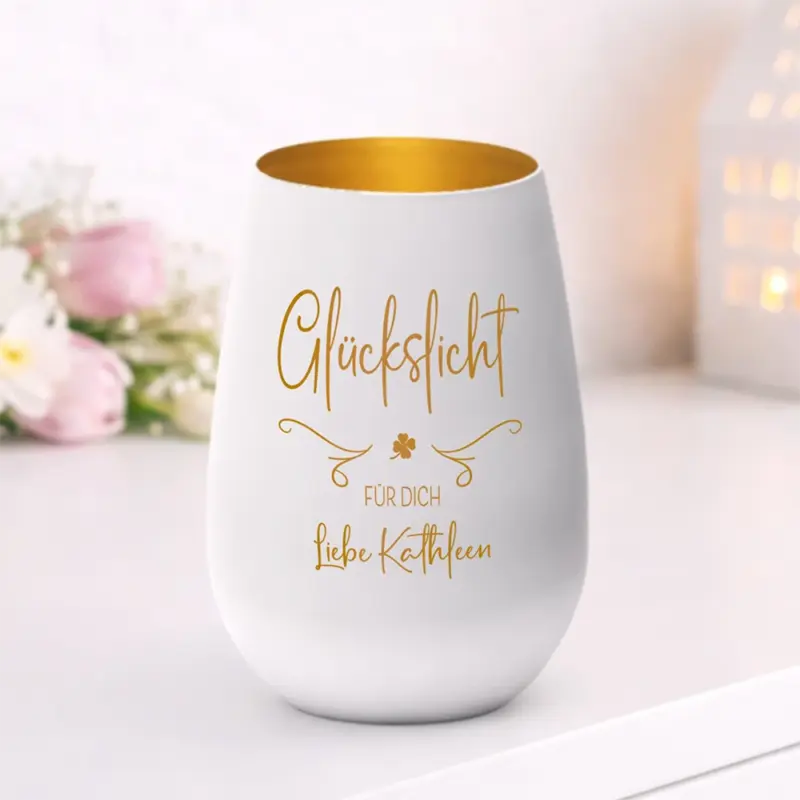 graviertes Glückslicht mit Namen