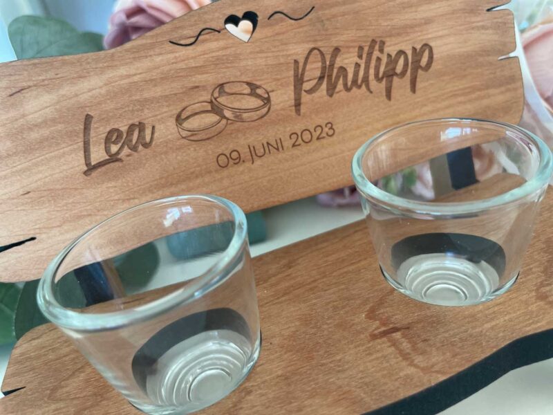 witziges Hochzeitsgeschenk Schnapsbank mit Namen
