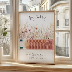 Geldgeschenk Geburtstag mit Wildblumen