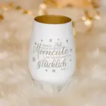 raviertes Windlicht schöne Momente mit Sternen