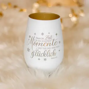 raviertes Windlicht schöne Momente mit Sternen