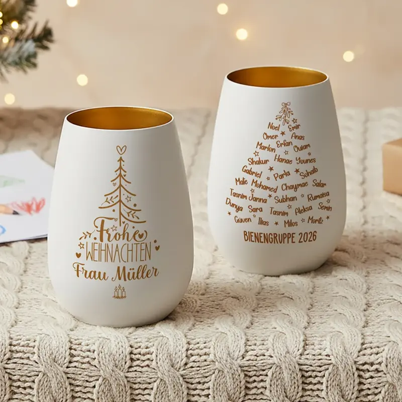 personalisiertes windlicht lehrer:in mit weihnachtsgruß