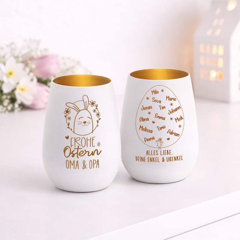 graviertes windlicht ostergeschenk großeltern personalisiert